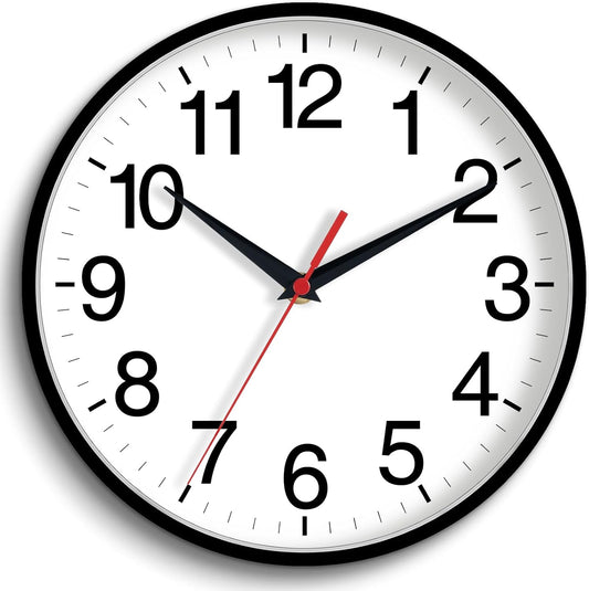 18 Inch Wall Clock, Modern Battery Operated Wall Clocks, Silent Non Ticking Large Analog Clock for Living Room, Office, Home, Bedroom, Kitchen, Bathroom(Black)