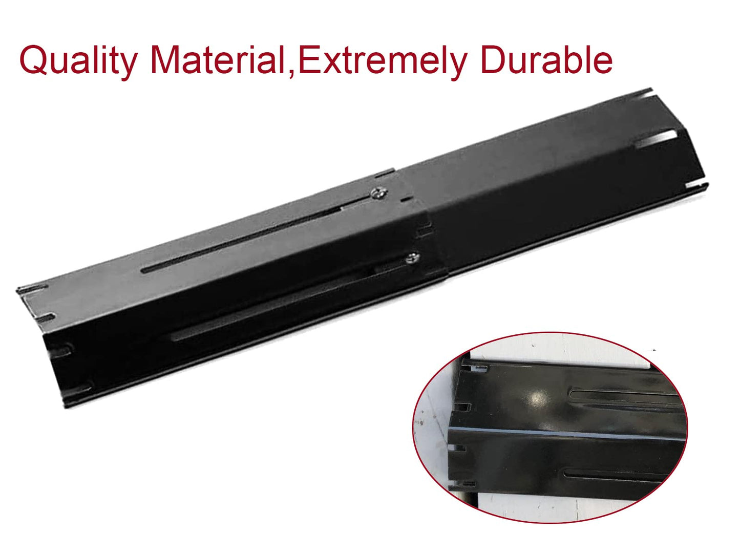 Outspark Universal Replacement Heavy Duty Adjustable Porcelain Steel Heat Plate Shield,Heat Tent,Flavorizer Bar,Burner Cover,Flame Tamer for Gas Grill, Extends from 11.75" up to 21" L (3-Pack)