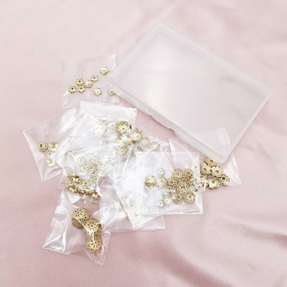 INSPIRELLE 120pcs Bead Caps Gold Plated Long-Lasting Metal Filigree Flower Cup Shape Bead for Jewelry Bracelet Necklace Making