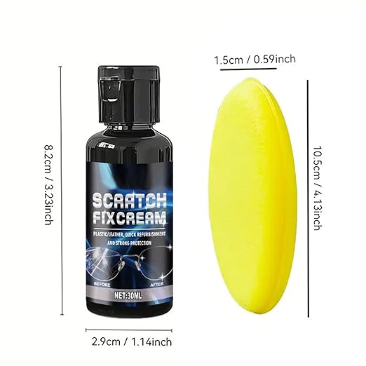 Glasses Scratch Repair Kit – Liquid Lens Polishing Solution, Scratch Removal Cleaner with Sponge, Optical Restoration Compound | for Sunglasses, Eyeglasses, Phone, Watch, Camera, Window, Screen