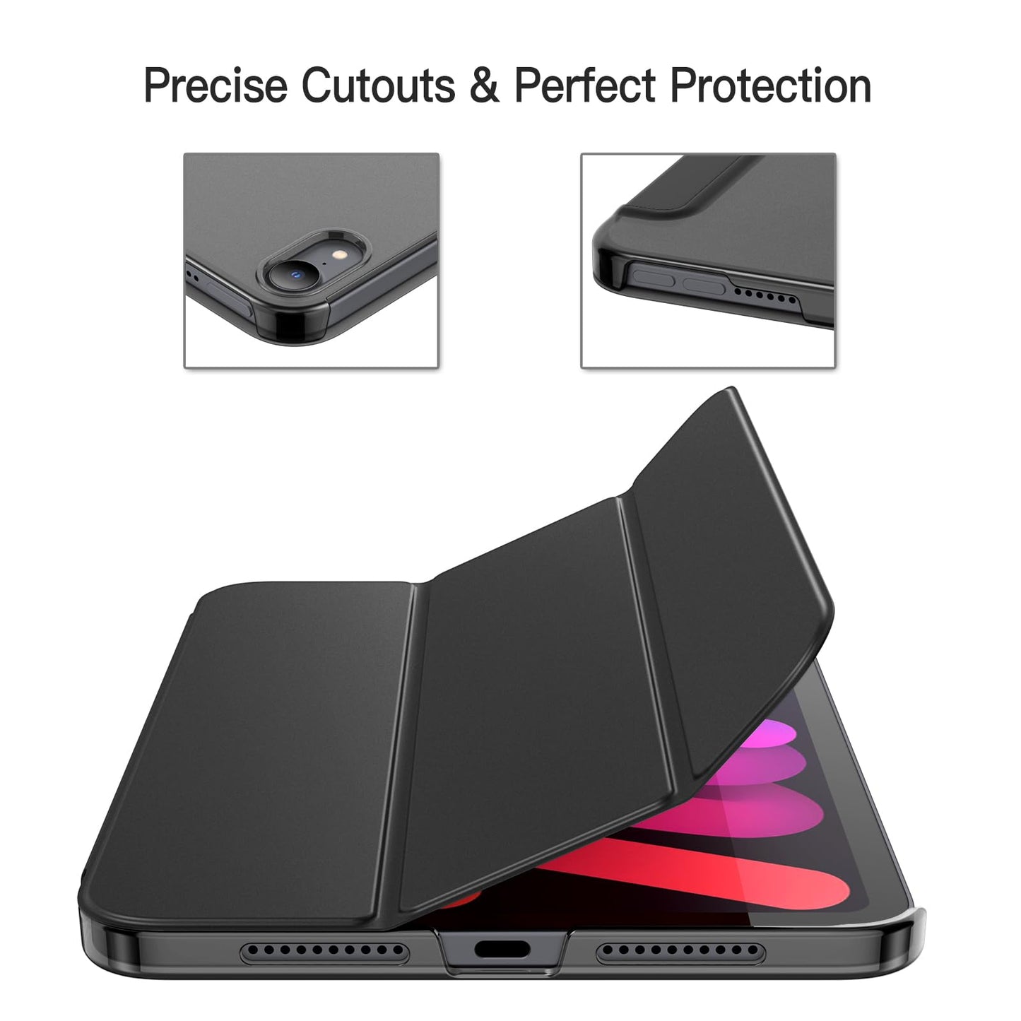 Jetech Case For Ipad Mini (A17 Pro, 2024 Model, 7Th Generation) / Mini 6 (2021 Model, 6Th Generation), Slim Stand Hard Back Shel
