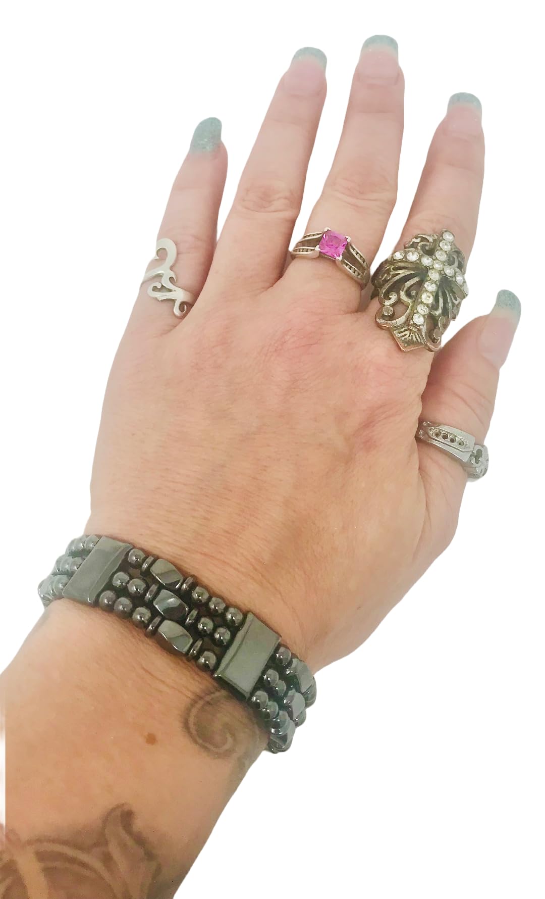 Tri-Power Magnetic Hematite Bracelet (8.75 Inches)