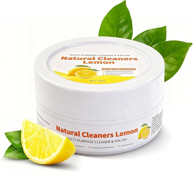 All Purpose Cleaner and Polish Paste - Heavy Duty Oven & Stove Top Cleaner for Kitchen Burnt Pans Glass Cooktops Sinks Tile & White Shoes - Natural Multi Surface Grease Marker & Hard Water Stain