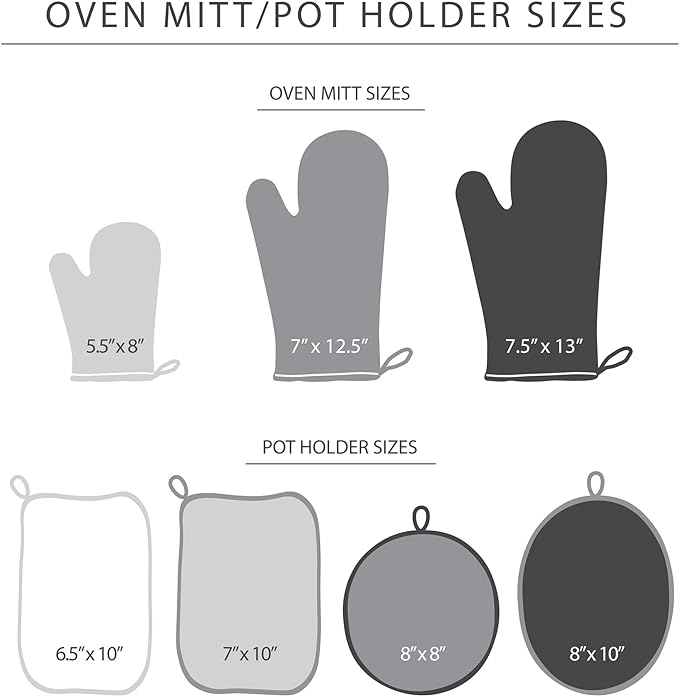 KitchenAid Beacon Two-Tone Non-Slip Mini Oven Mitt Set, Cool Grey/Frost Grey, 5.5"x8", 2 Piece