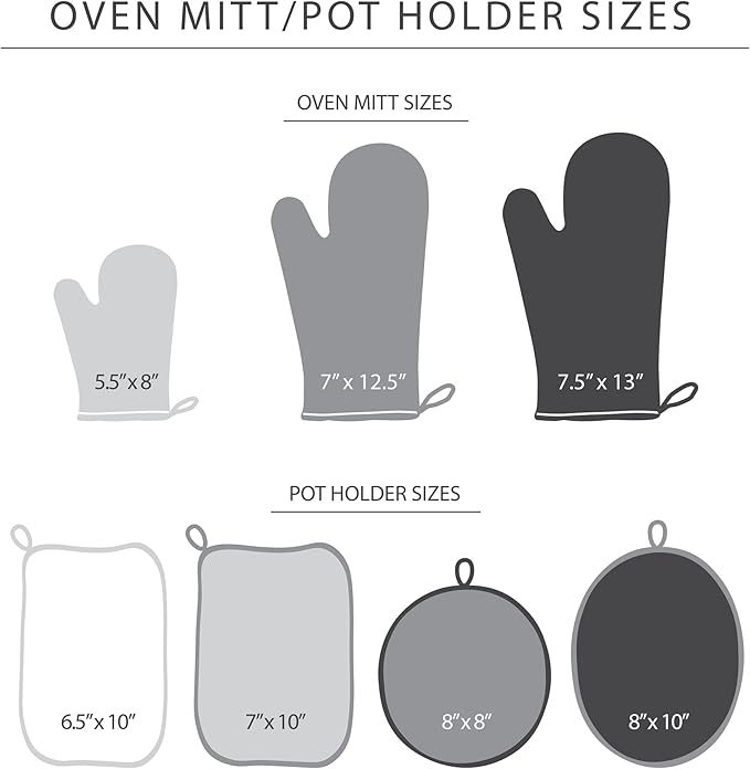 KitchenAid Beacon Two-Tone Non-Slip Mini Oven Mitt Set, Blue Velvet/Blue Heaven, 5.5"x8", 2 Piece
