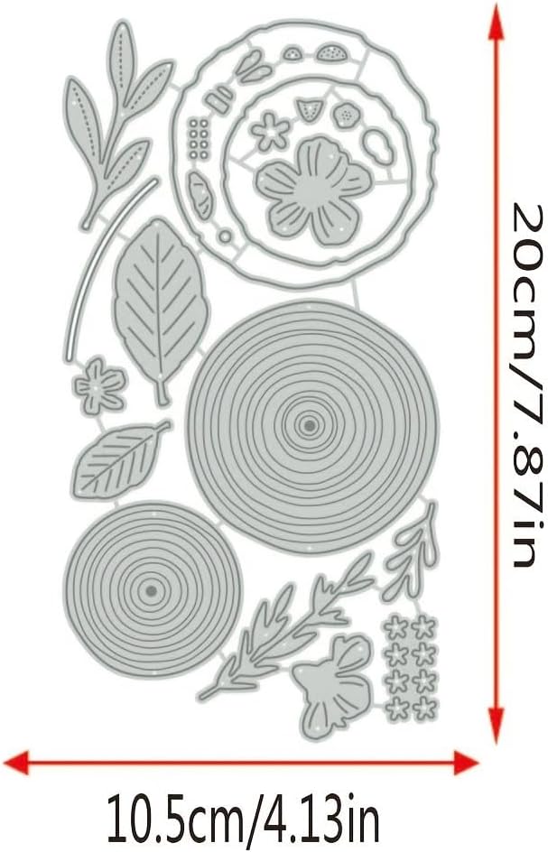 Flowers Metal Cutting Die for Scrapbooking - Cut Stencils for DIY Scrapbook Photo Album Decorative Paper Card, Card Making Supplies, Stencils & Crafting Die Cut (Wood & Flower 7.9 x 4.1 in)