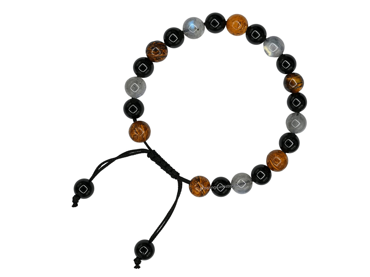 Amazing Gemstone Mood Bracelets for Kids Women Men Manifestation - Labradorite Mariyam Jasper Black Tourmaline Bracelet Set for Men Women Healing Calming Anxiety Stress Relief Gifts (Adjustable)