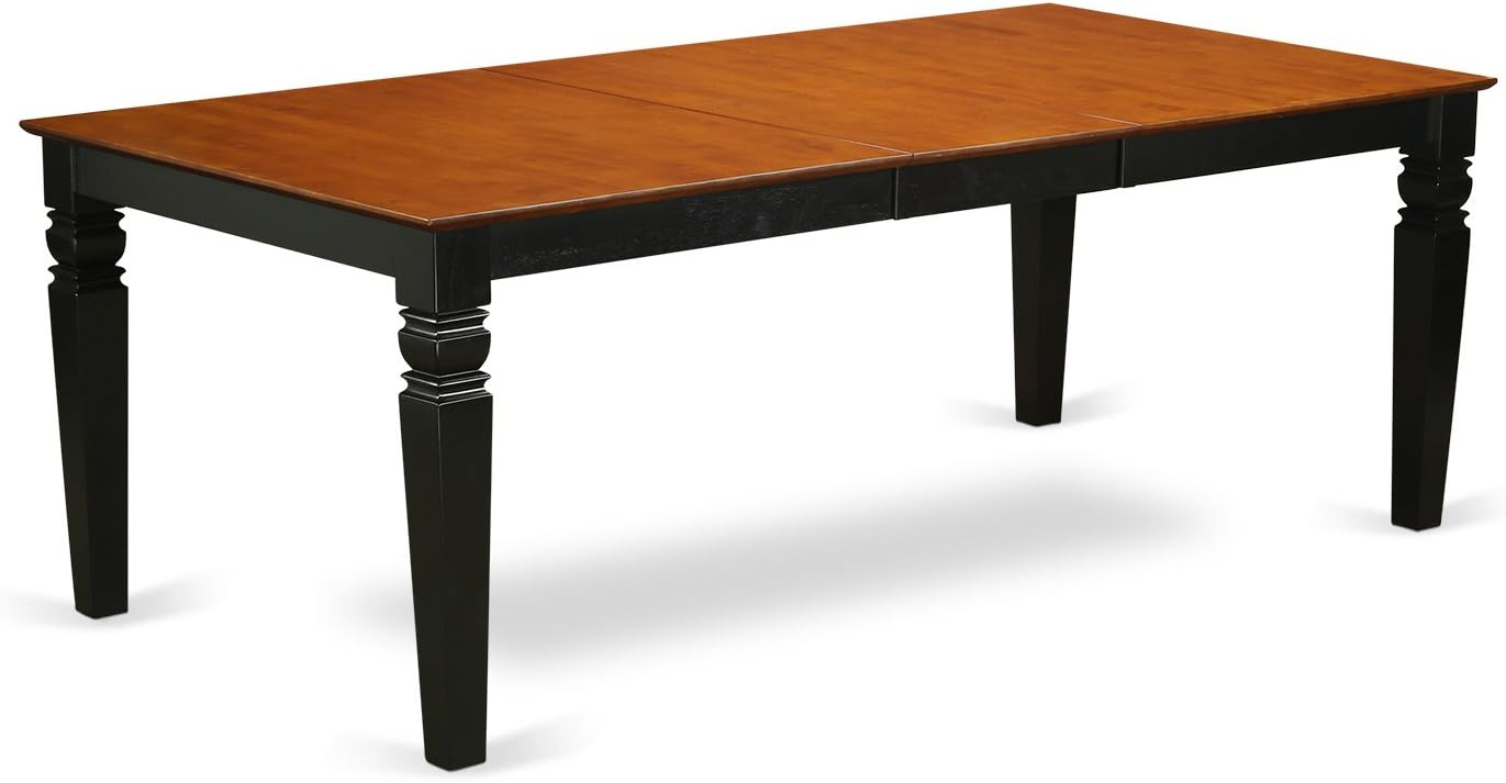 East West Furniture LGKE9-BCH-LC 9 Piece Dining Set Includes a Rectangle Dining Room Table with Butterfly Leaf and 8 Faux Leather Upholstered Kitchen Chairs, 42x84 Inch, Black & Cherry
