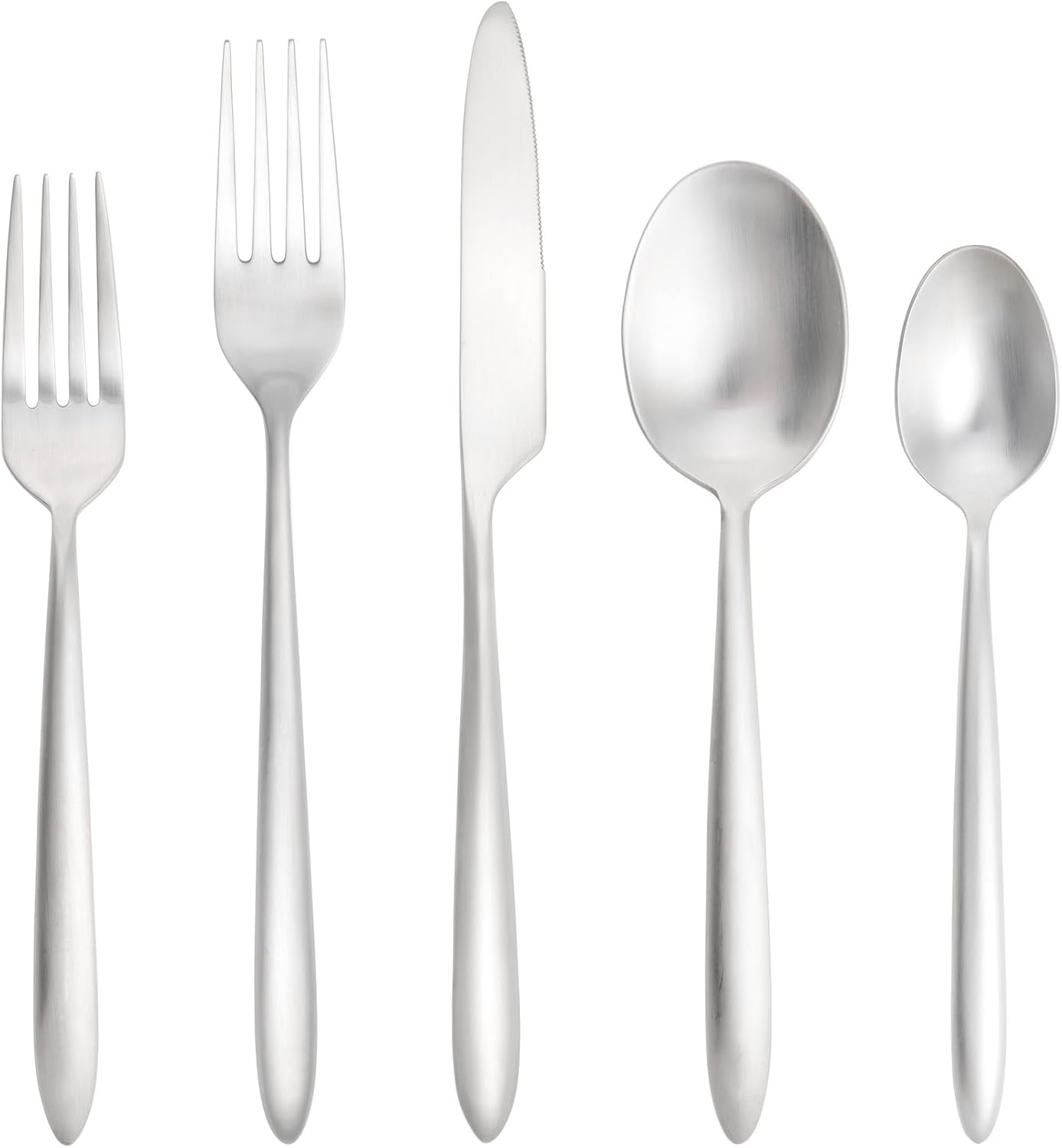 Fortessa Velo 18/10 Stainless Steel, 20 Piece Flatware Set (Service for 4), Brushed Silver