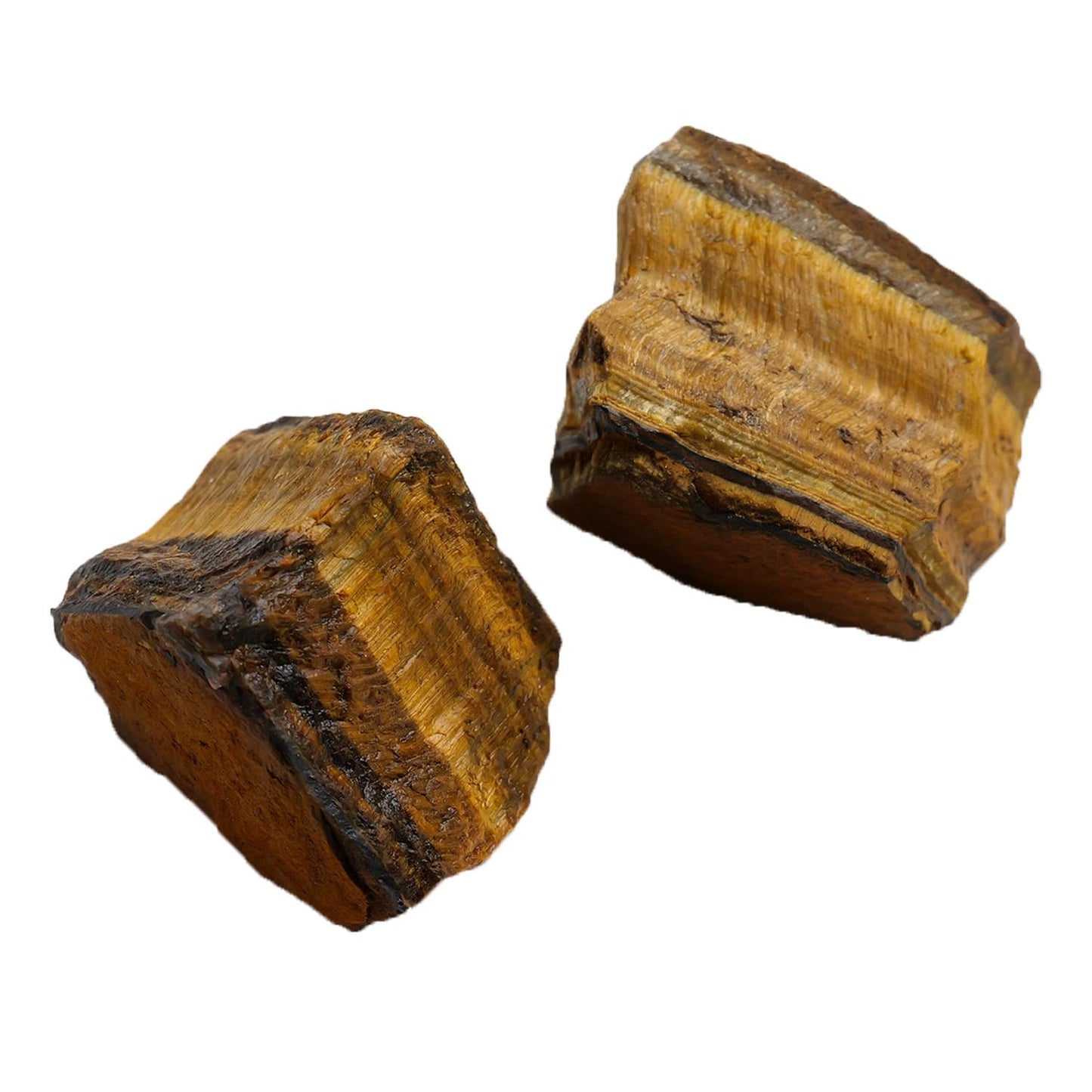 Apengshi Tiger's Eye Raw Crystals 2PCS Natural Rough Rocks Healing Crystal and Stones DIY Raw Stones Meditation Fountain Garden Home Decor