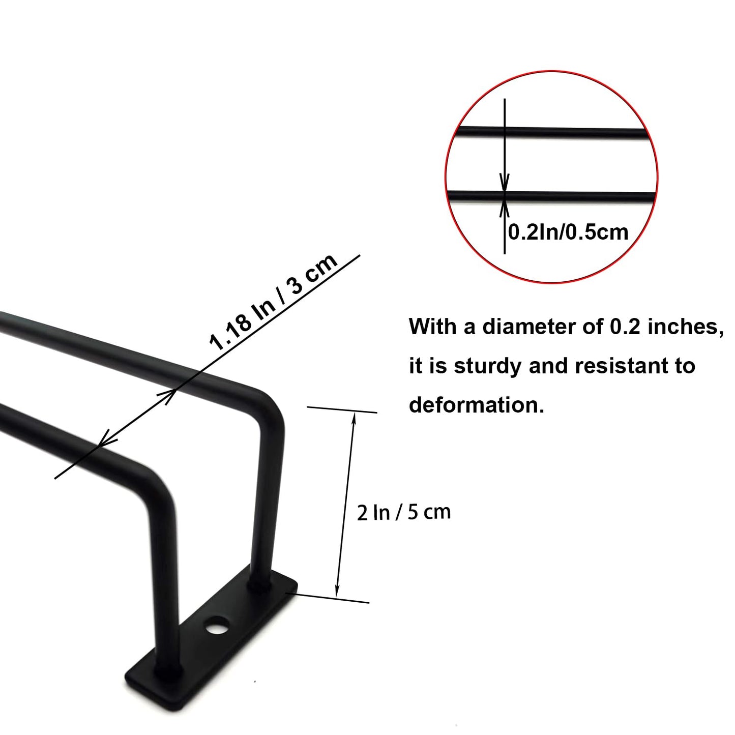 RedDreamer 14-Inch Black Wine Glass Rack, Under Cabinet Wine Glass Holder Stainless Steel Stemware Rack - Hanging Stemware Holder for Cabinet Kitchen Bar, Set of 4