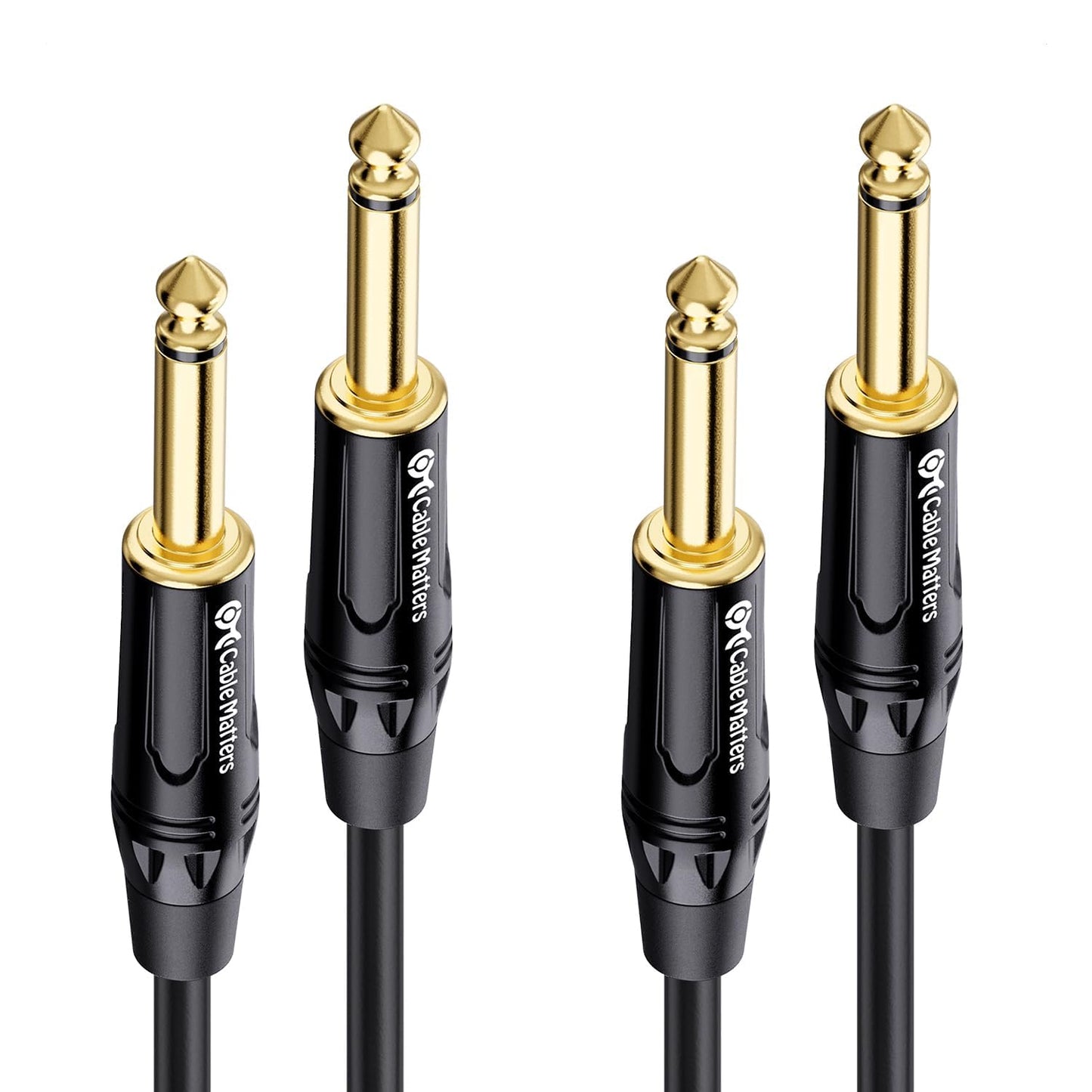 Cable Matters 2-Pack 1/4 Inch TS to TS Electric Guitar Cable - 15ft, Guitar Amp Cord, Instrument Cable for ElectricGuitar, Mando