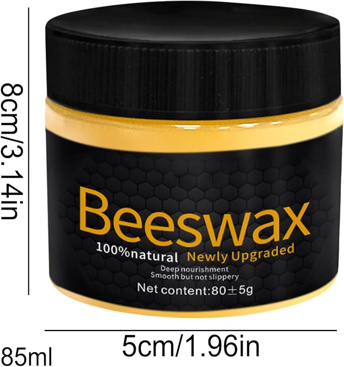 Beeswax Polish – Natural Wood Furniture Restorer, Deep Nourishing Repair Wax, Protective Shine Coating, Wood Maintenance Solution for Cabinets, Tables, Hardwood Floors