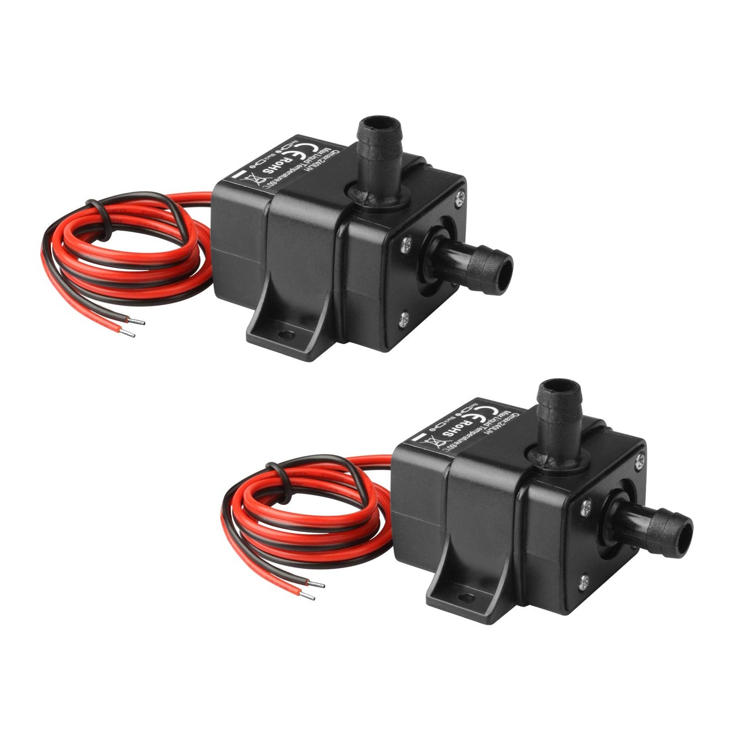 MOUNTAIN_ARK 2 Pack DC 12V Mini Submersible Water Pump 63 GPH for Aquarium, Fish Tank, Hydroponic, Fountain, Water Feature