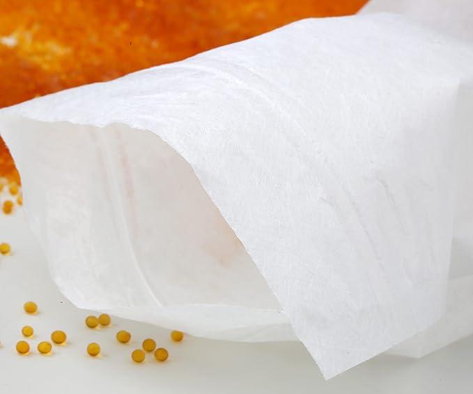 100 Packs Breathable Paper Bags, 6.3 by 8.2 Inch Resealable Nonwoven Ziplock Storage Bags, Sucn for Silica Gel Beads, Desiccant, Jewelry, Samples
