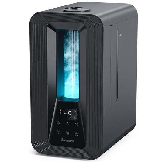 BREEZOME 6L Humidifiers for Bedroom, Cool Mist Top Fill Humidifier with Aroma Diffuser, Humidistat, Night Light, 50H Runtime, Qu