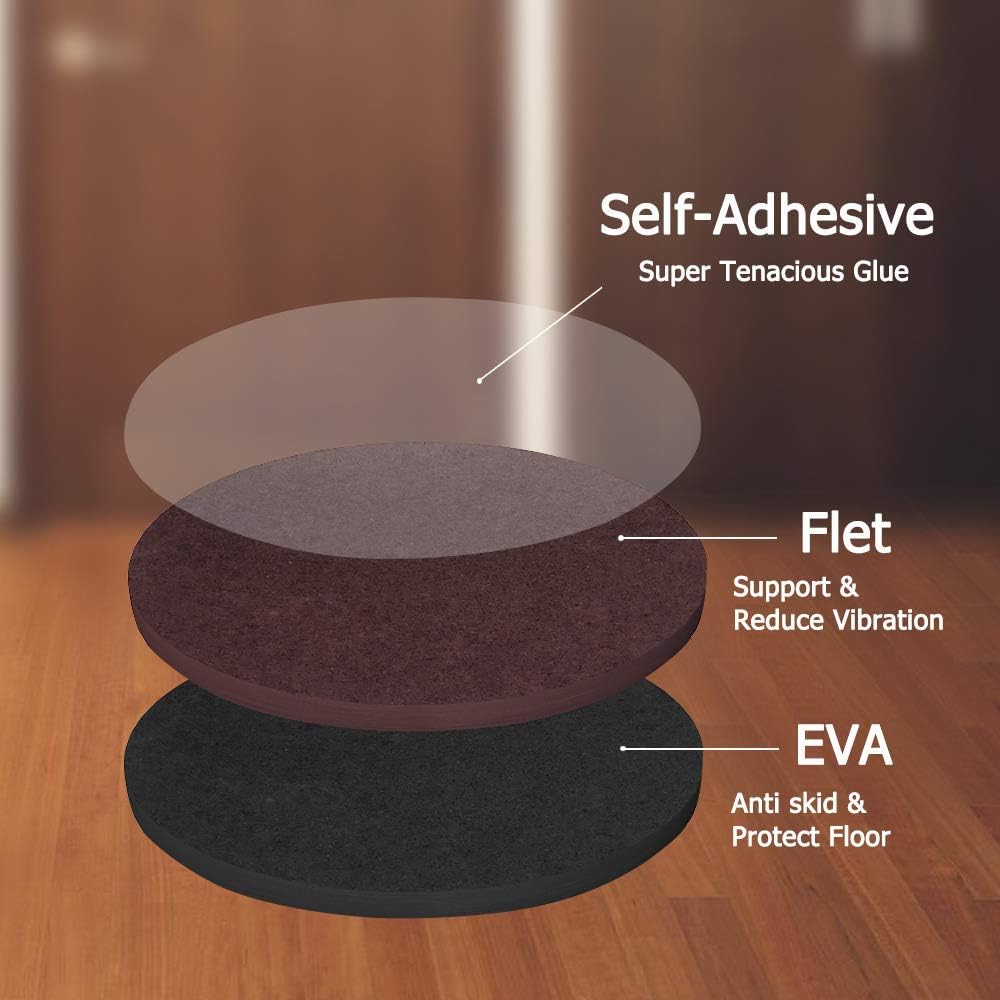 Yelanon Non Slip Furniture Pads -12pcs 3’’ Furniture Grippers, Non Skid for Furniture Legs,Self Adhesive Rubber Feet Furniture Feet, Anti Slide Hardwood Floors Protectors for Keep Couch Stoppers