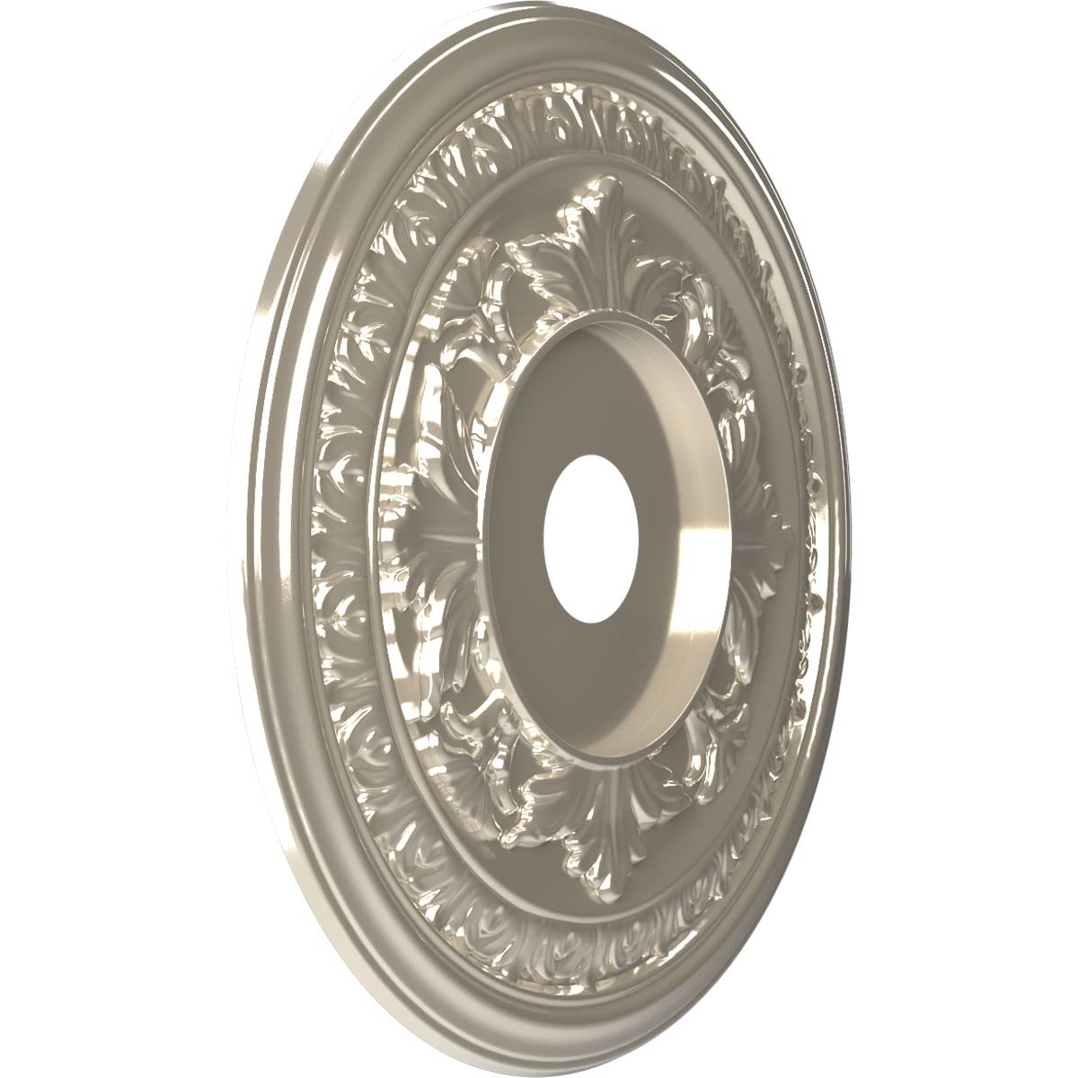 Ekena Millwork Cmp22Babcr Baltimore Thermoformed Pvc Ceiling Medallion (Fits Canopies Up To 7 3/4), 22Od X 3 1/2Id X 1P, Bright