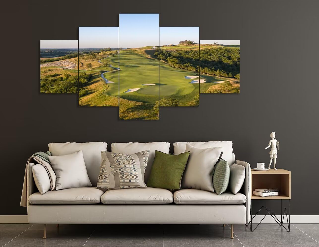 Paynes Valley Golf Course Wall Art for Living Room Bedroom Bathroom Home Decorations Paynes Valley Golf Course Pictures Framed Artwork Canvas Prints Ready to Hang(60''W x 40''H)