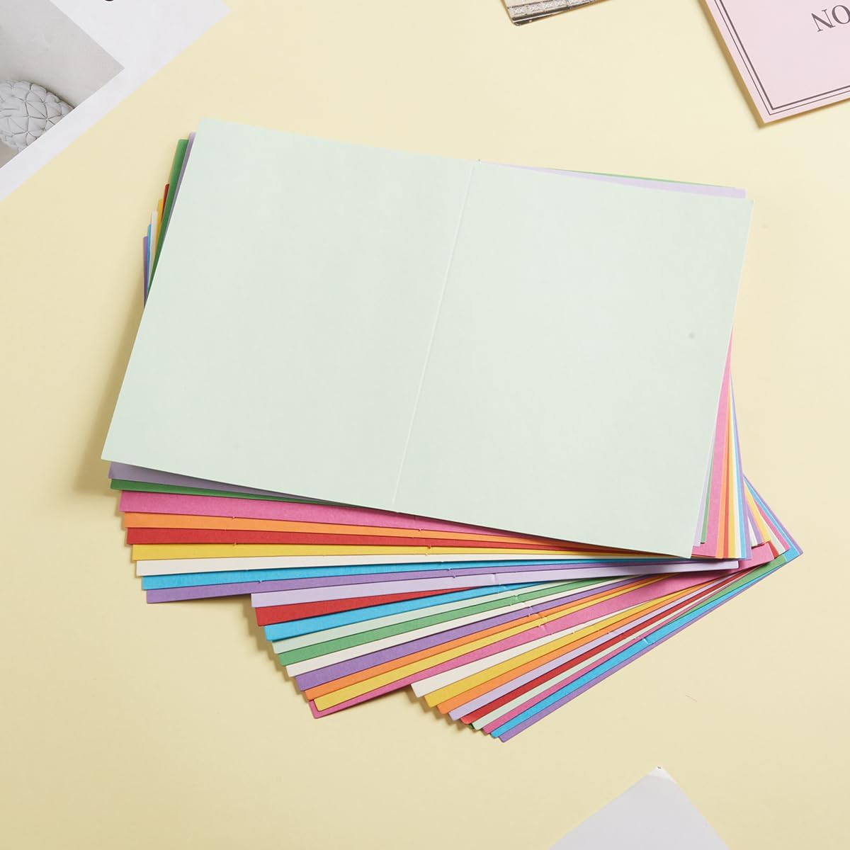 50 Pack Blank Cards Folded Cardstock Thank You Blank Greeting Cards for Invitations, Wedding, Greeting Cards, All Occasion DIY (Multicolor, 4x6)