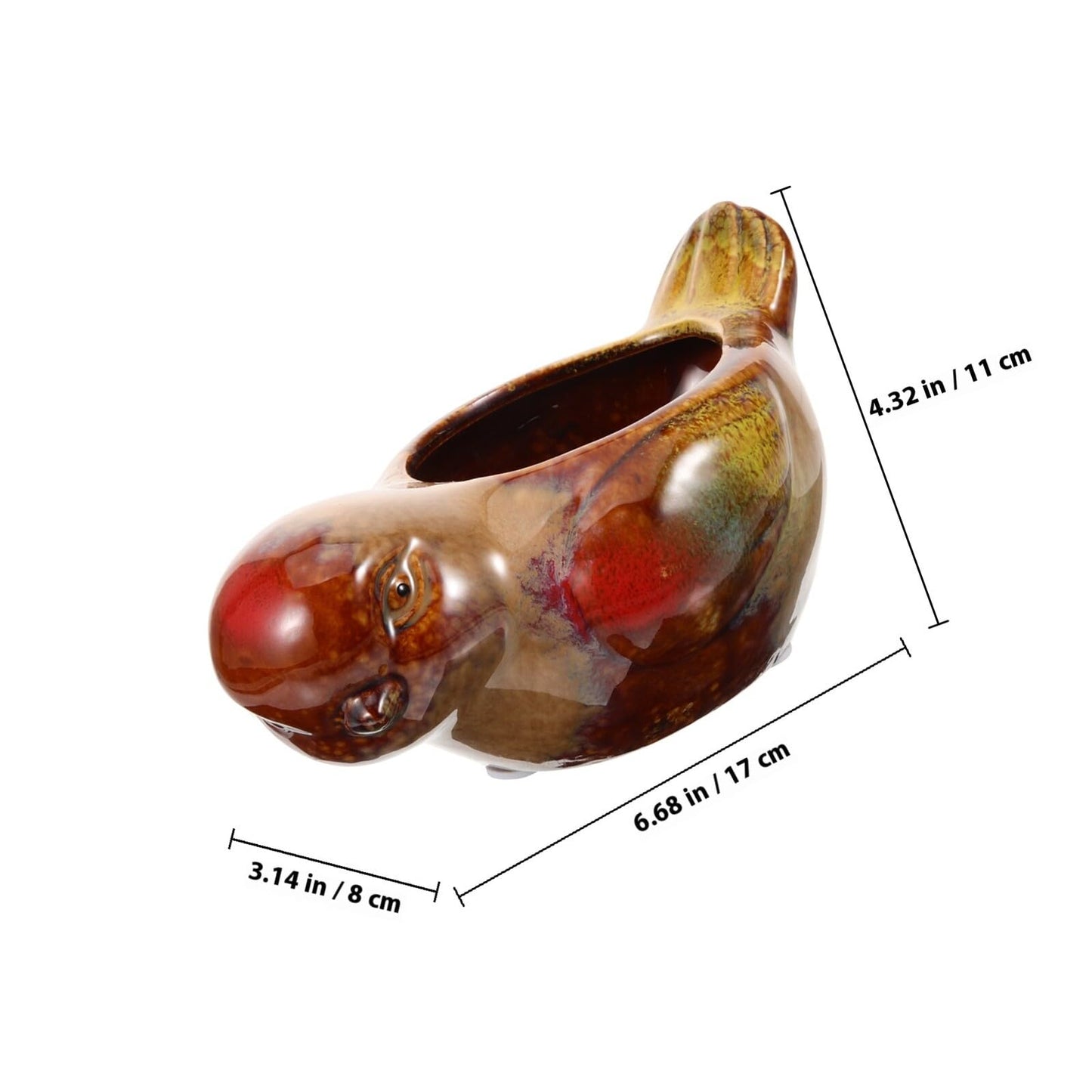 Abaodam Ceramic Succulent Planter Pot with Bird Shape for Indoor Plants, Glazed Pottery Flowerpot for Balcony Garden, Sturdy Ceramic Pot for Succulents and Cacti