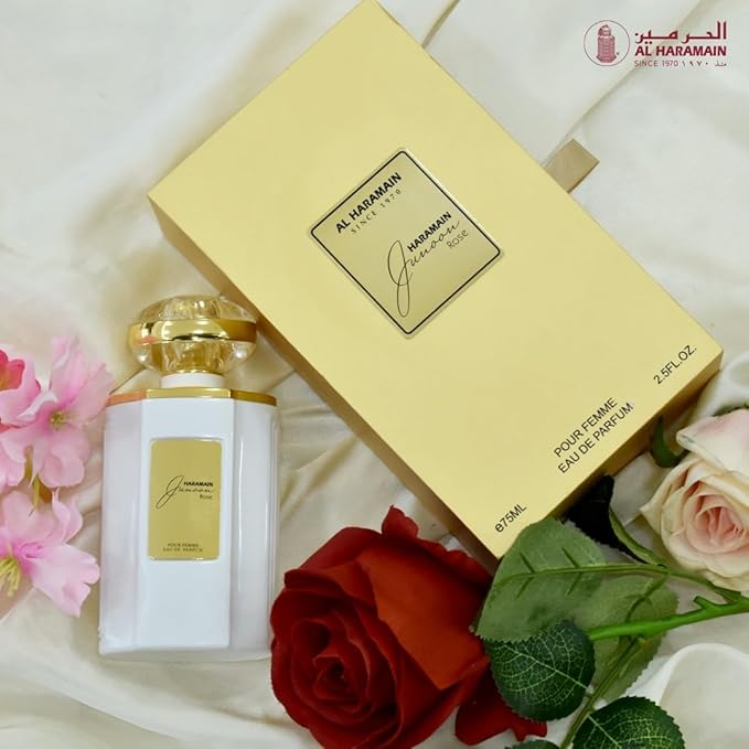 Al Haramain Junoon Rose - Arabian Perfume for Women - Long Lasting Perfume for Women - Floral Fragrances - Eau de Parfum for Women - 2.5 oz