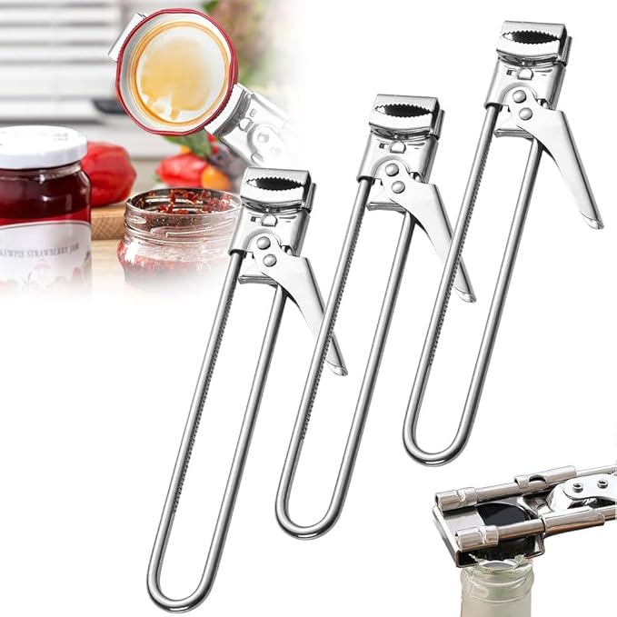 Jar Opener for Weak Hands, 2026 New Adjustable Stainless Steel Jar Opener, Upgrade Multifunctional Stainless Steel Can Opener, Jar Lid Gripper Bottle Opener Kitchen Accessories (3)
