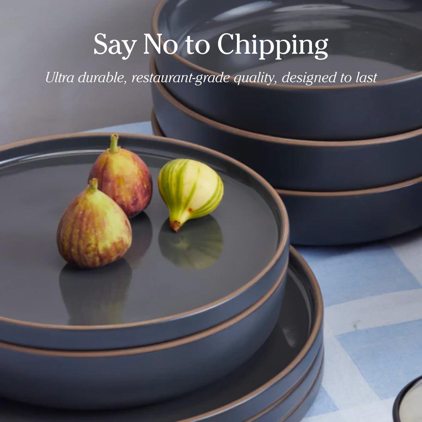 Our Place Dinner Plates - Set of Four 10.5” Handcrafted Ceramic Dinner Plates | Chip-Resistant, Restaurant-Grade | Stackable & Space-Saving | Steam