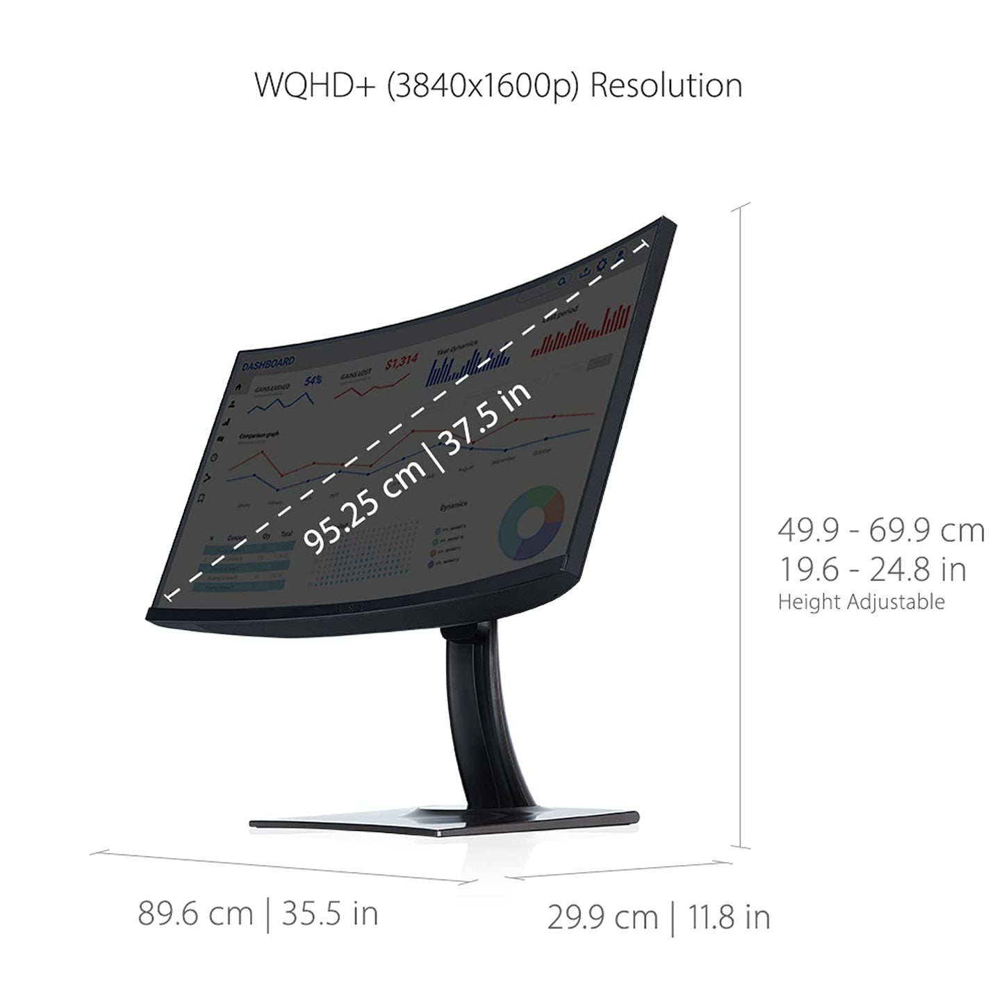 Viewsonic Vp3881A 38-Inch Ips Wqhd+ Curved 21:9 Monitor With 100% Srgb Rec 709, Eye Care, Hdr10 Support, 90W Usb C, Hdmi, Usb, D