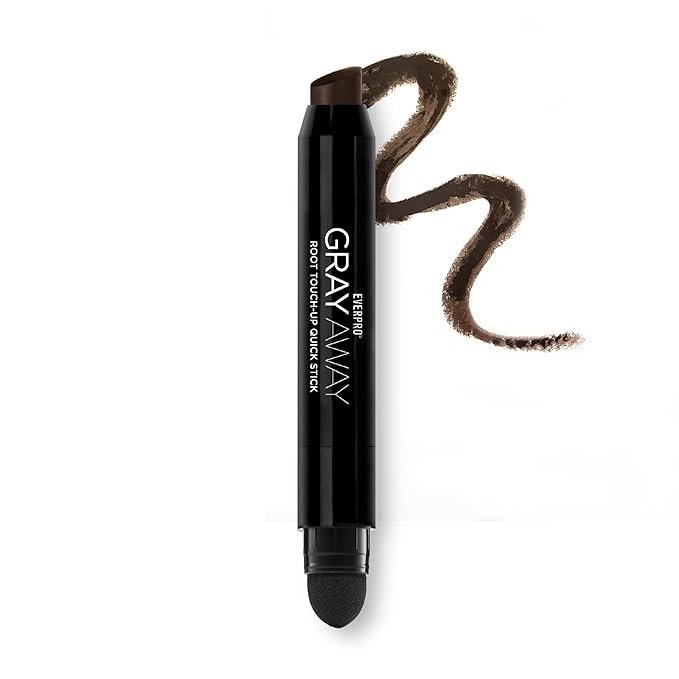EVERPRO Gray Away Root Touchup Quick Stick, Black/Dark Brown, 0.1 Oz