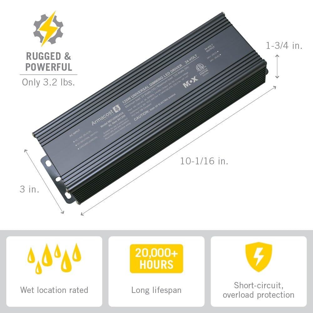 Armacost Lighting 120-Watt Universal Dimmable 24V Dc Led Driver Triac 861200