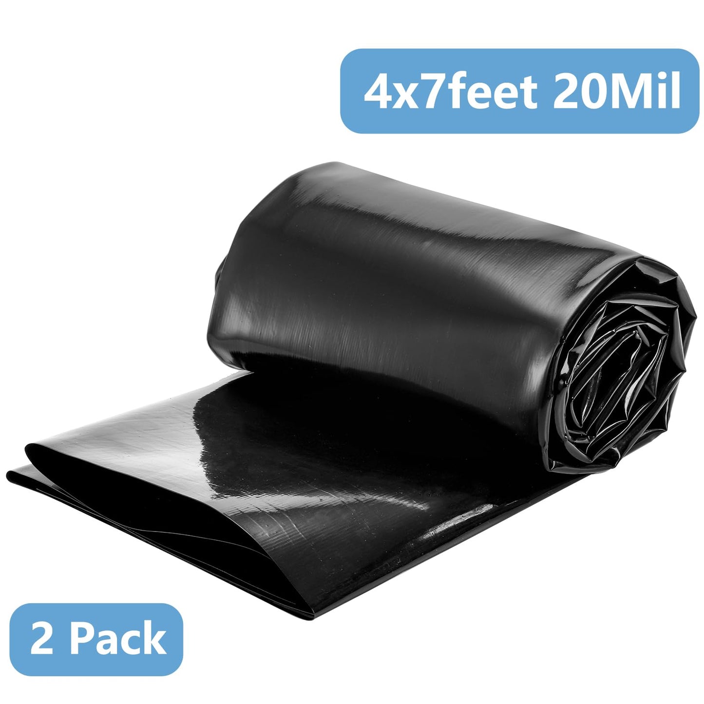 yarlung 2 Pack 4x7 Feet Pond Liner, 20 Mil Small Pond HDPE Mat Black KOI Pond Liner for Fish Ponds, Waterfall, Garden Fountains
