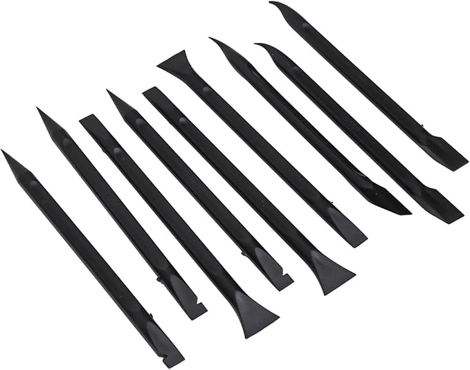 9 Pcs Plastic Scraper Cleaning Tool Set, Multi-Purpose Non-Scratch Hand Tools with Wide, Narrow, Pointed Heads for Removing Dirt, Grease, Stickers, Wax