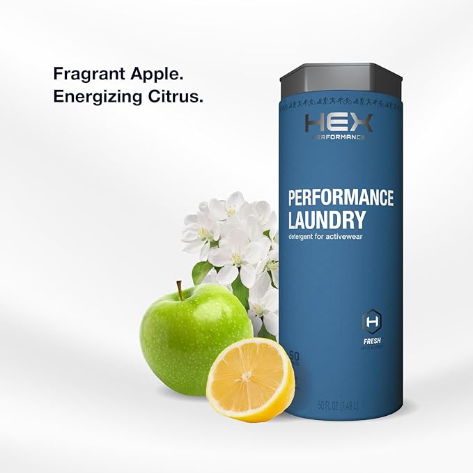HEX Performance Laundry Detergent, Fresh & Clean, 100 Loads (Pack of 2) - Designed for Activewear, Eco-Friendly, Concentrated Formula