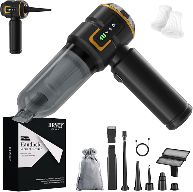 Car Vacuum with LED Digital Display,20000PA Advanced Clean Cordless Handheld Vacuum, 4-in-1 High Power Portable Rechargeable Vacuum Cleaner with Brushless Motor