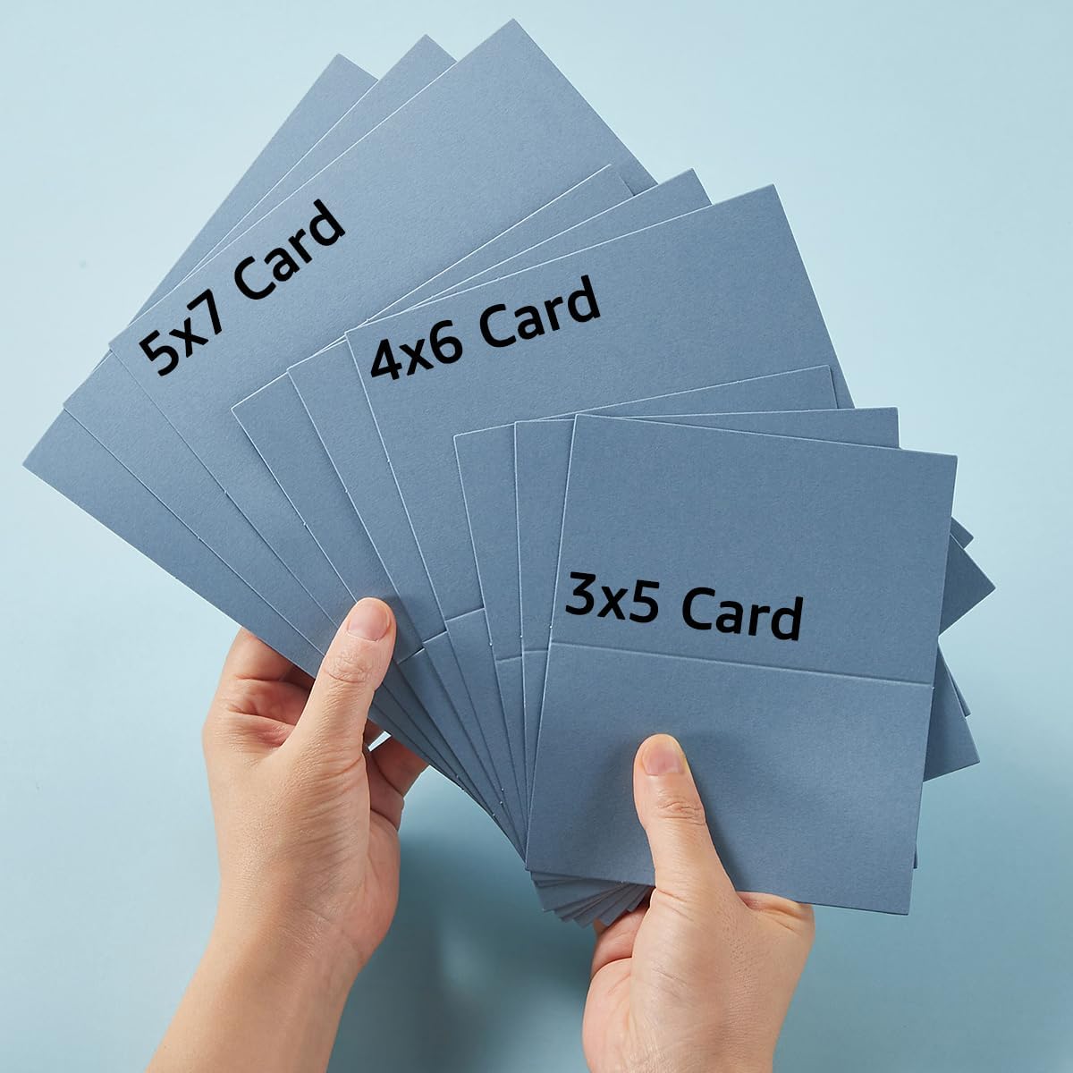 50 Pack Blank Cards Folded Cardstock Thank You Blank Greeting Cards for Invitations, Wedding, Greeting Cards, All Occasion DIY (Dusty Blue, 3x5)