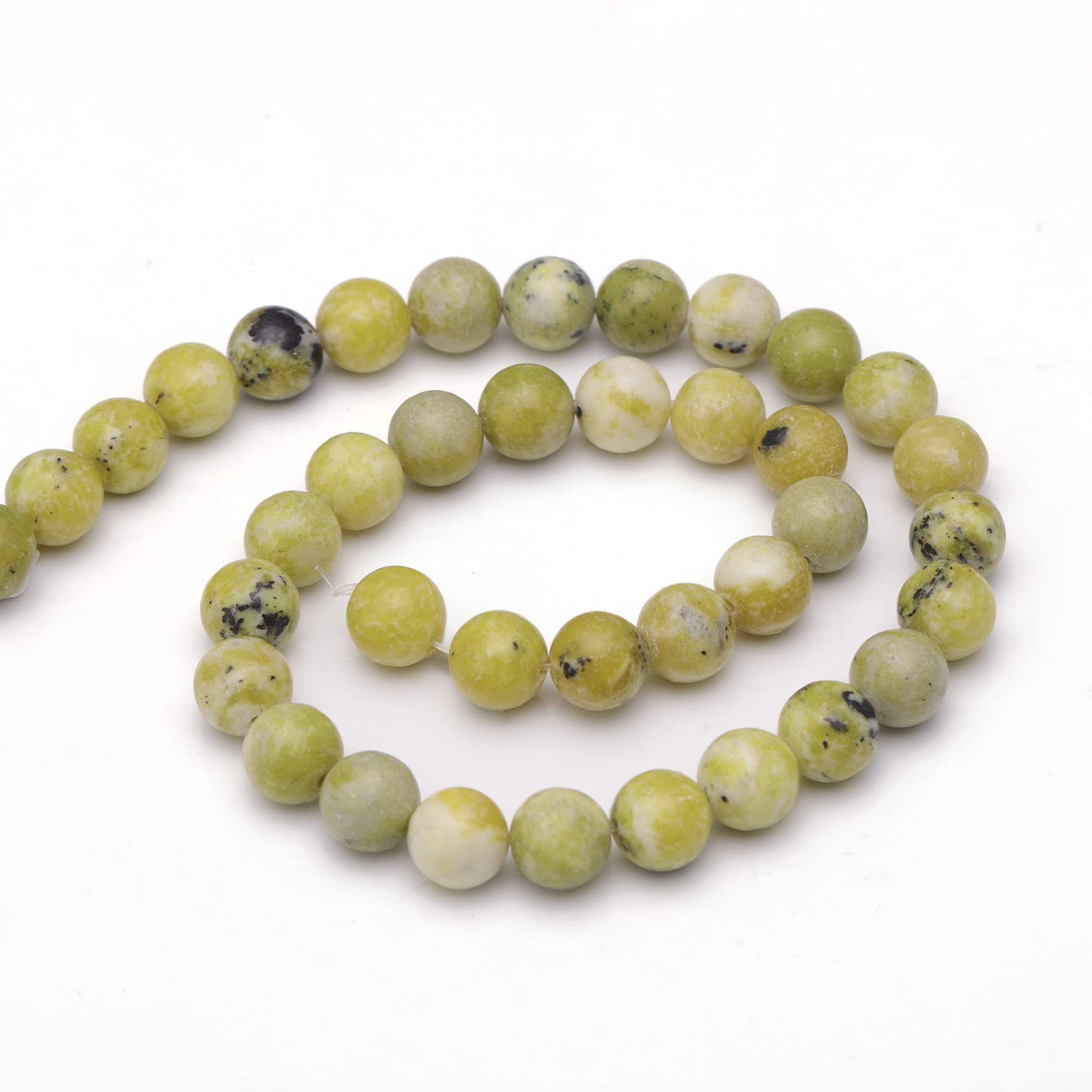 Youngbling Natural Gemstone Beads for Jewelry Making,8mm Chinese Jade Polished Round Smooth Stone Beads for Bracelet Necklace 15 Inch(Chinese Jade,8mm)