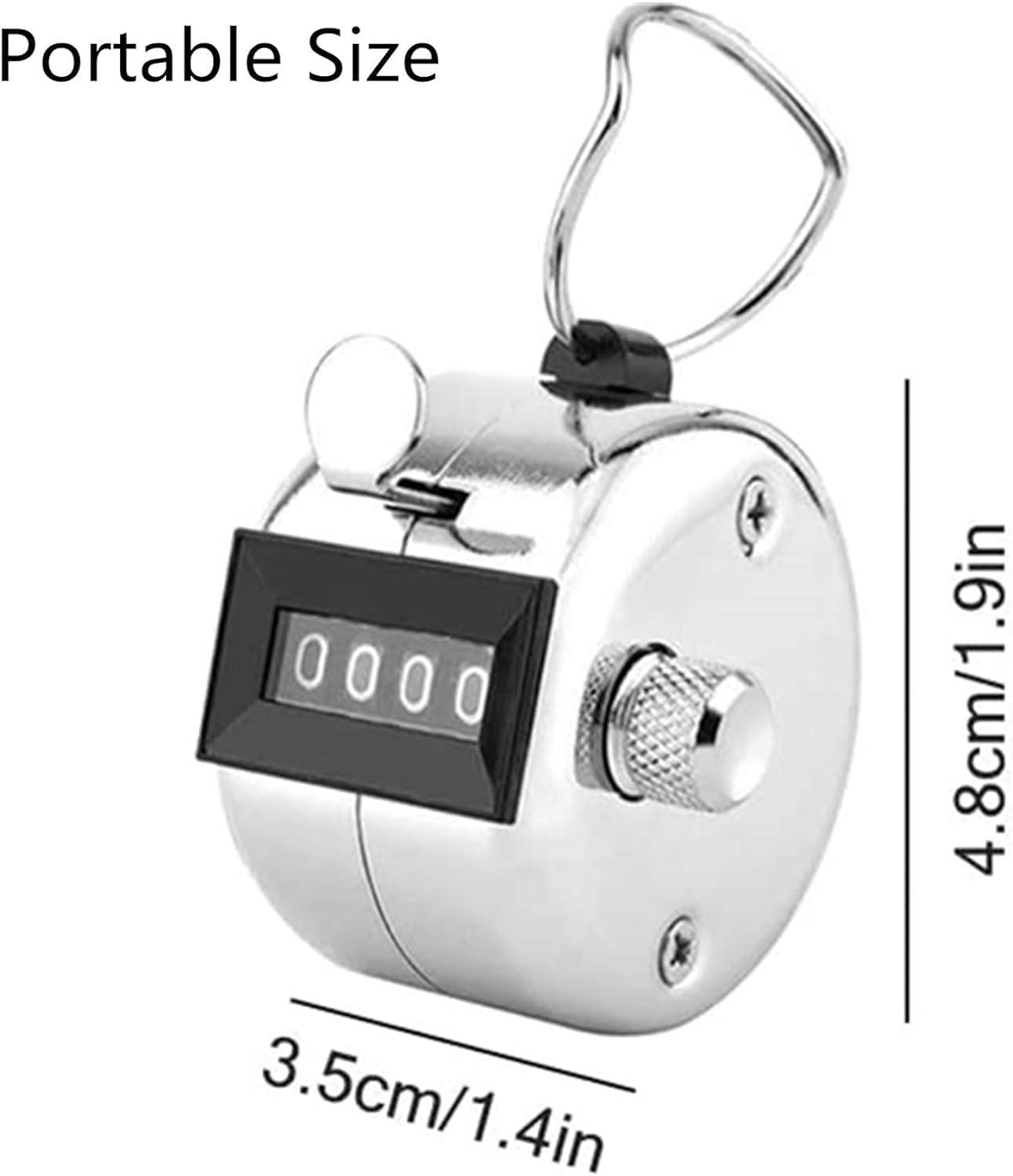 Metal Tally Counter Clicker Counter Handheld Pitch Counter, Manual Mechanical 4-Digit Number Click Counter, One Hand Counter Clicker Digital Counting for Coaching Knitting People Lap Fishing Golf&Row