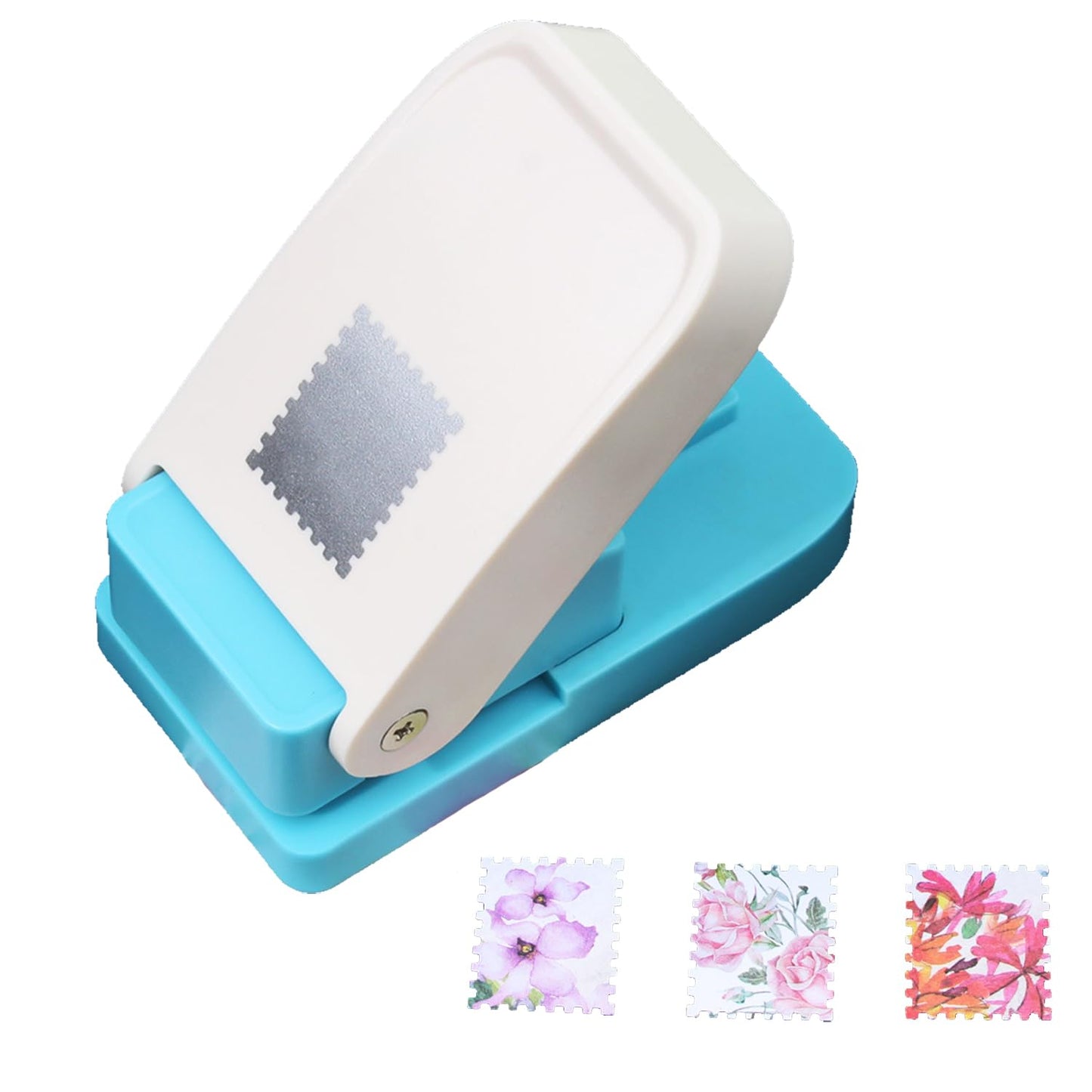 1X0.8inch Rectangular Postage Stamp Puncher, Rectangle Lever Action Stamp Punch for Paper Crafting Scrapbooking, DIY Card Making Arts Crafts Supplies