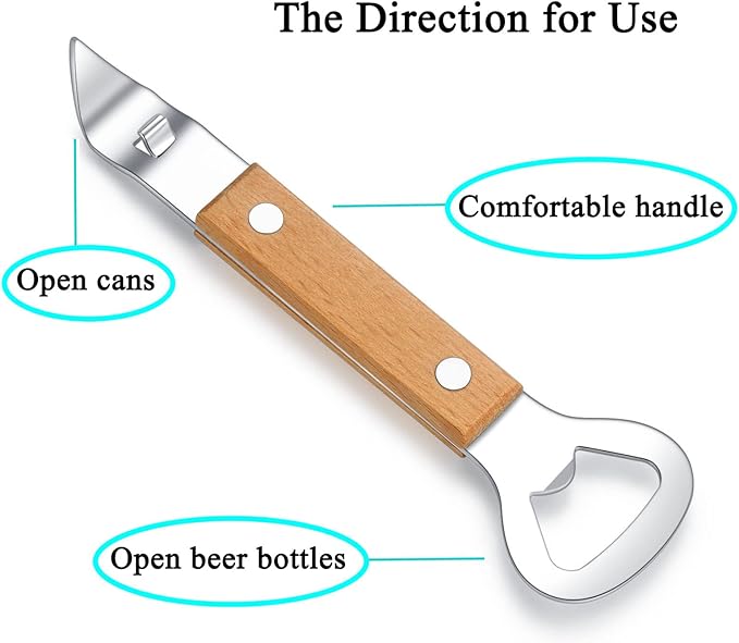 Can Punch Bottle Opener, Manual Stainless Steel Can Opener 3 Pack