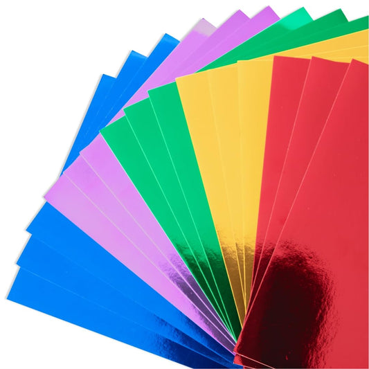 60 Sheets Colored Foil Board Mirror Cardstock Paper ,8.5”x11” (250 GSM), Metallic Mixed cardstock paper colored construction paper for Crafting, Invitations & Decorations
