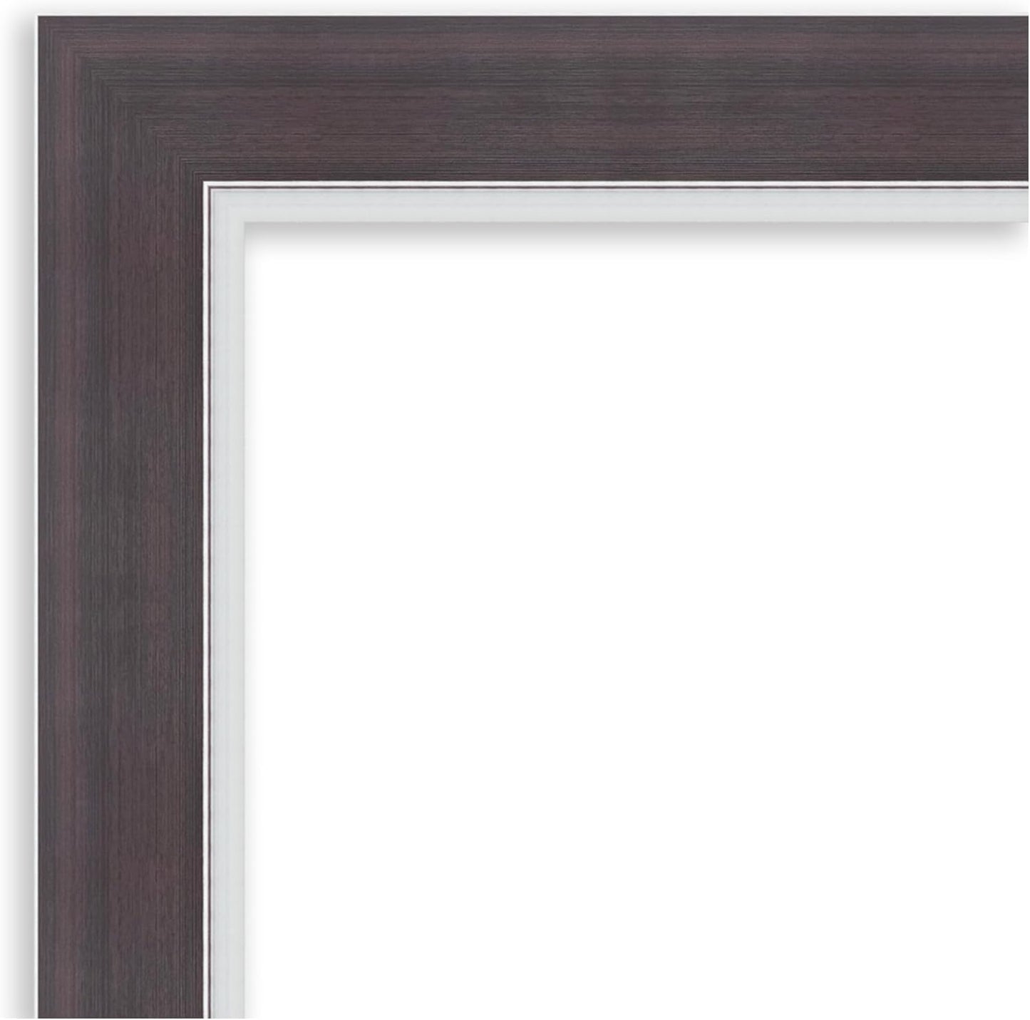 Amanti Art Brown Wall Mirror 30x42 Ellie Brown Silver Rectangle Bathroom Mirror for Wall Decor Living Room, Large Modern Frame, Hangs Horizonally and Vertically, Bathroom Decor, Beveled Edge