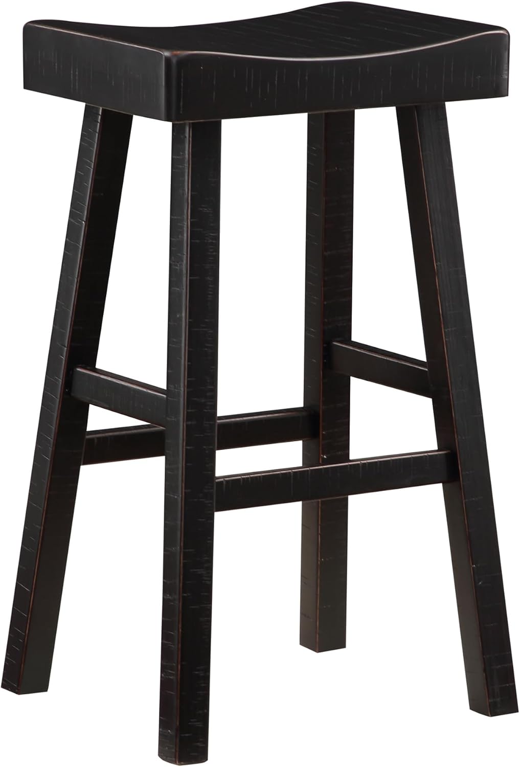 Lexicon Bar Table Set for 3, Small Kitchen Table Set Kitchen Island Table with 3 Saddle Bar Stools, 4 Piece Dining Table Set for Breakfast Nook, Living Room, Apartment, Pub Height, Black