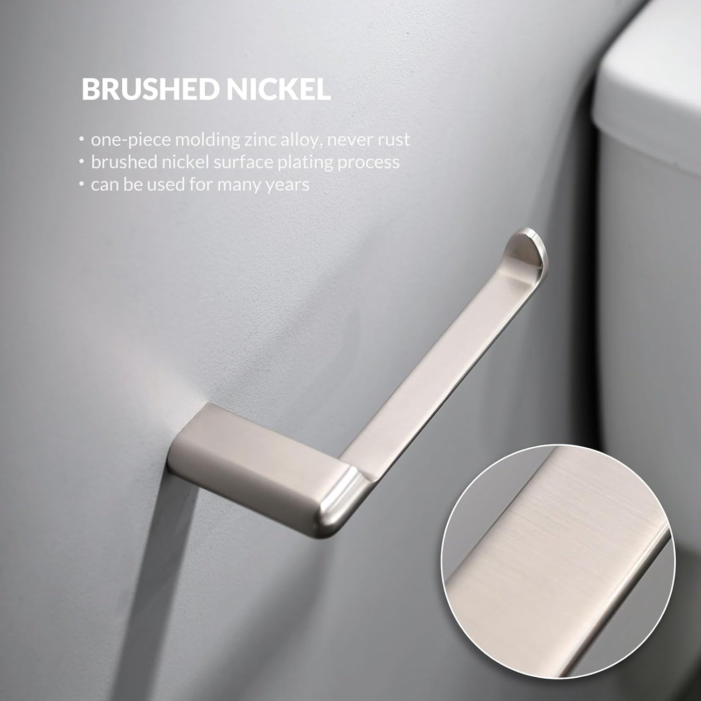 simpletome Toilet Paper Holder Wall Mount Never Rust Zinc Alloy Drilling Installation Modern Minimalist Design (Brushed Nickel)