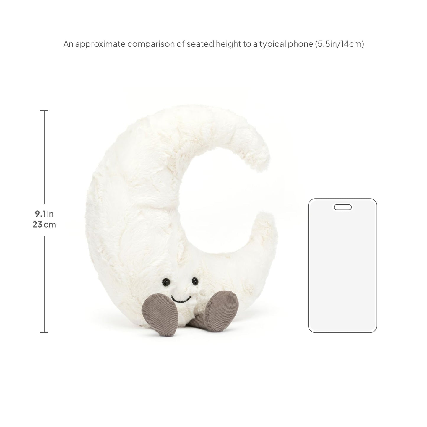 Jellycat Amuseables Moon Stuffed Toy, Medium 10.5" - Moon Plush - Fun Gift Idea