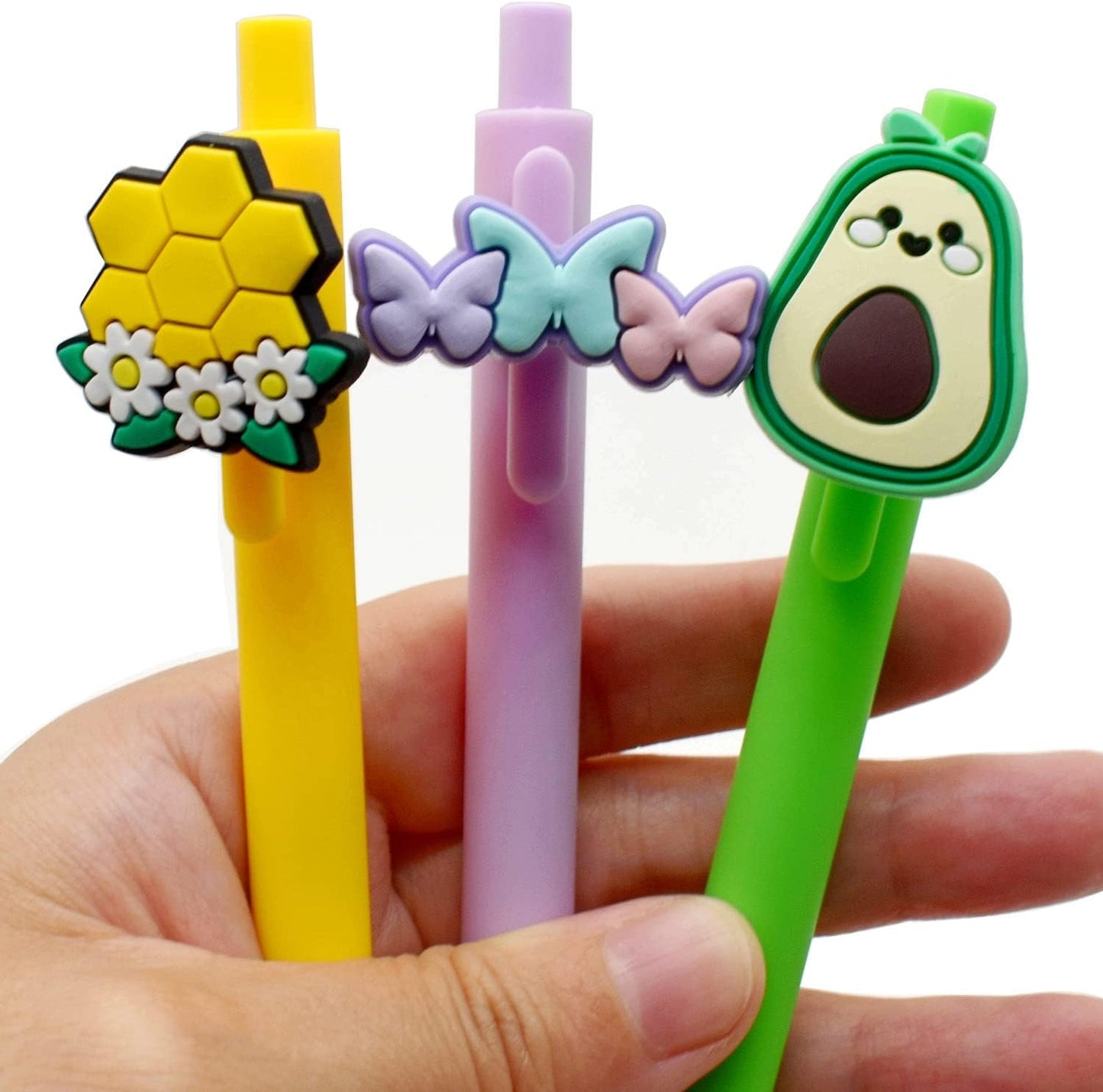 Lot Random Different Decorative Pencil Toppers 205Pack Cute Cool Pencil Charms Pencil Clips Decorations Bulk PVC Pen Topper for School Prize Classroom Reward Student Gifts
