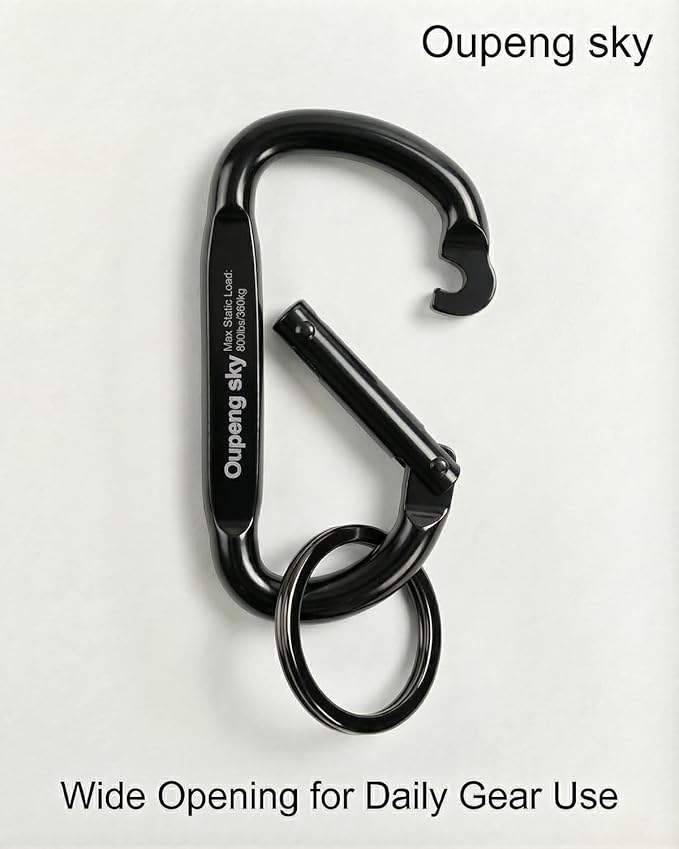 Carabiner Clip - Heavy Duty Carabiners Carabeaner D Ring Shape,Key Chain Clip Hook,Keychain Clip,Multipurpose for Camping, Hiking,Backpacking or Other Outdoor Activities.