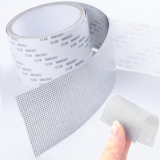 Upgraded Window Screen Repair Tape 4in*16.4FT(196.8in) Ventilated Screen Repair Patch Strong Adhesive Screen Repair Kit Removable Seam Glue Mesh Repair Fiberglass Screen Tape(Grey)
