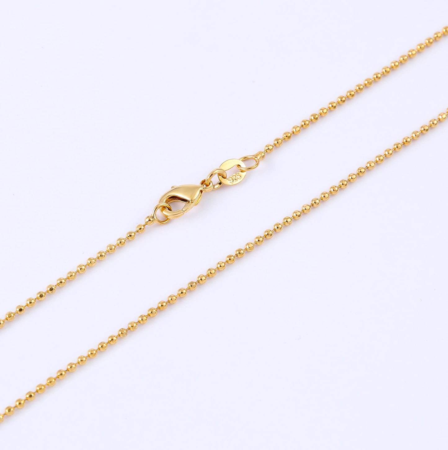 MAIKERDER Dainty Ball Chain Necklace for Women, 18K Gold Plated Thin Bead Chain Necklace Delicate Simple Thin Gold Chain Necklaces for Women Non Tarnish 17.7 Inches