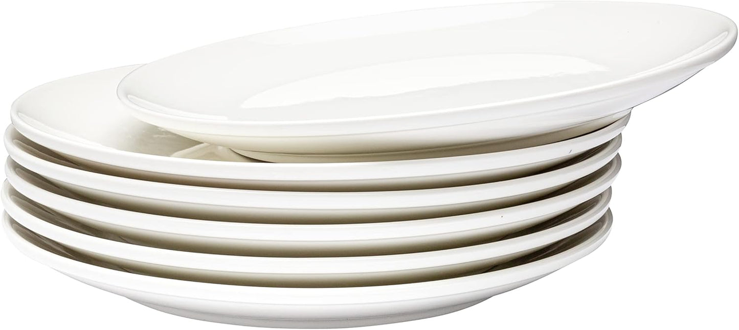 Vikko Dinner Plate, Set of 6 White Plates, Ceramic Dinner Plates Set, Stackable 10 Inch Dinner Plates for Every Day and Special Occasion, Restaurant Style, Dishwasher Safe, Microwave Safe